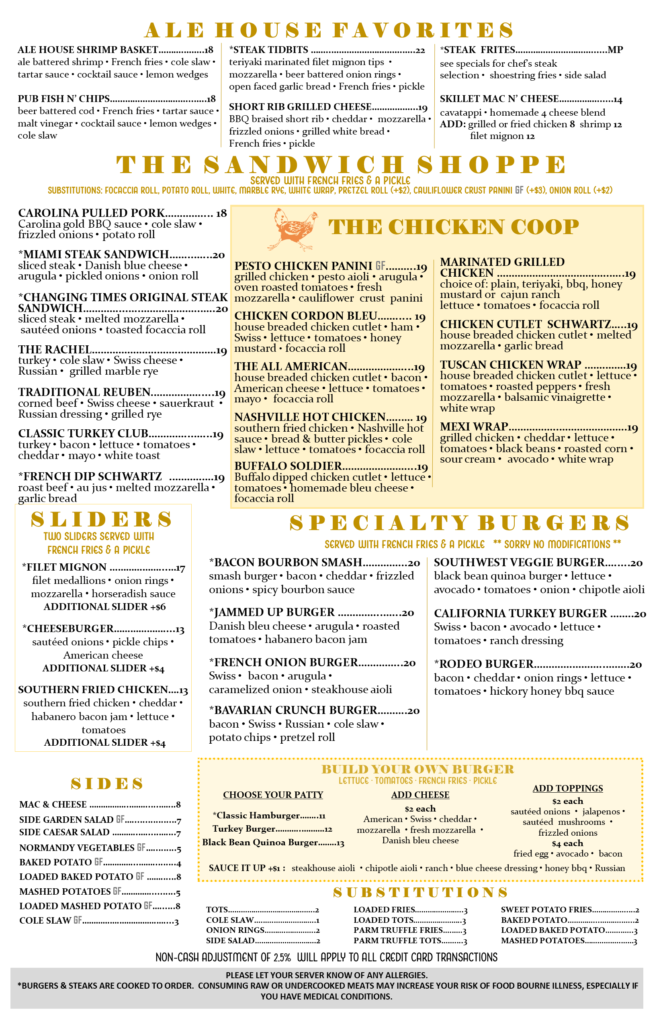 Changing Times East Northport Menu